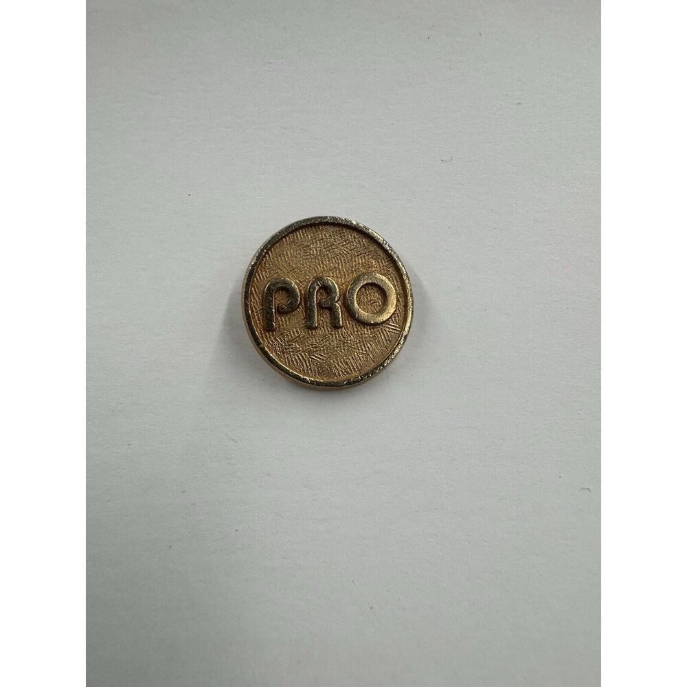 Vintage Circular Gold Colored PRO Lapel Pin